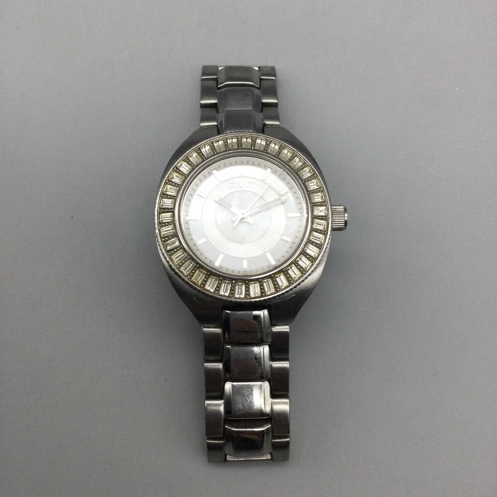 DKNY NY-4333 Womens Watch 37mm White Dial Crystal Bezel New Battery 7